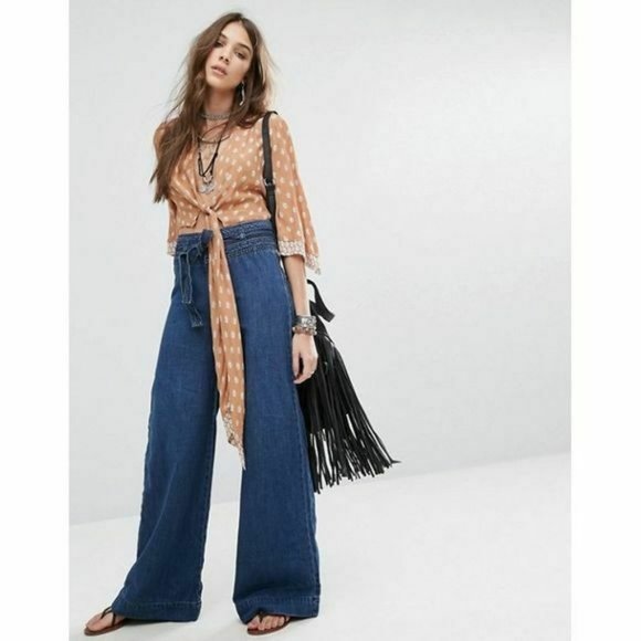 Free People Denim - Free People Augusta Belted Flare Jeans
